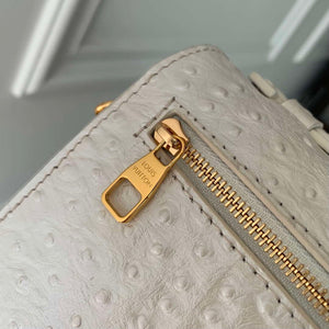 LV N85902 Louis Vuitton Pochette M¨¦tis East West Bag Ostrich leather White Pearl - Default Title - View 7