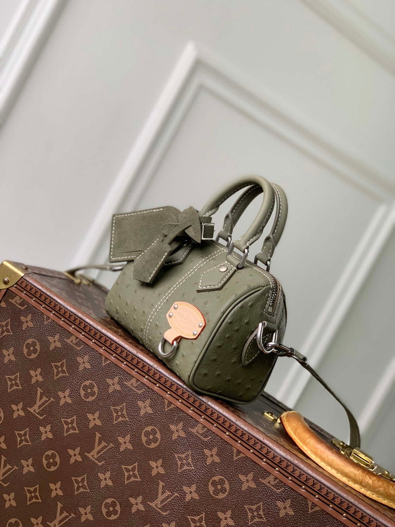 LV N89151 Louis Vuitton Speedy 18 Bandoulière Bag Khaki Green