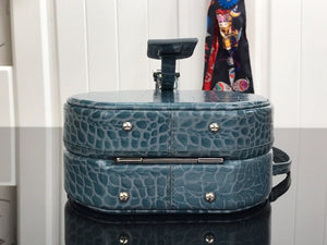 LV M90219 Louis Vuitton Petite Boite Chapeau Crocodilien Brillant N95555 Bag Blue - luxibagsmall