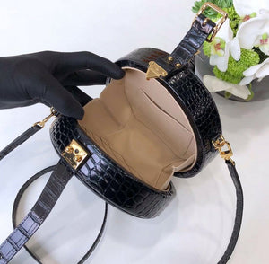 LV N93597 Louis Vuitton Petite Boite Chapeau Crocodilien Brillant N93598 Bag Black - luxibagsmall