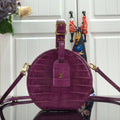 LV N95555 Louis Vuitton Petite Boite Chapeau Crocodilien Brillant N95054 Bag Purple - luxibagsmall