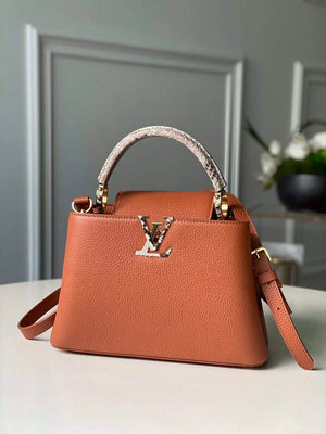 LV N97980 Louis Vuitton Capucines BB Handbag Brown - Default Title - View 1