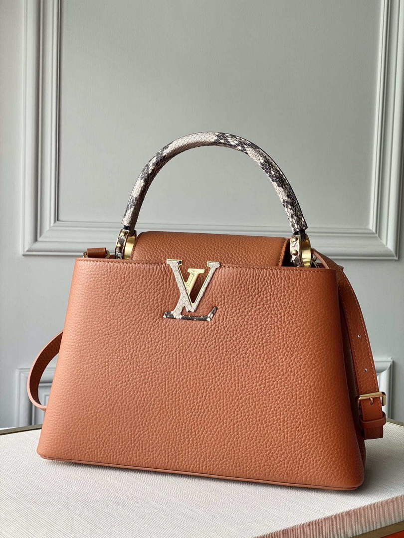 LV N97980 Louis Vuitton Capucines MM Bag Brown - Default Title - View 1