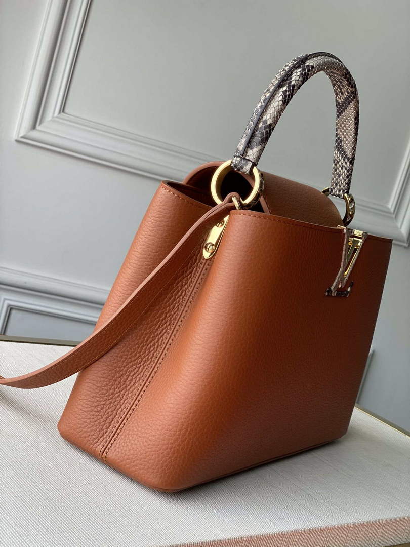 LV N97980 Louis Vuitton Capucines MM Bag Brown - Default Title - View 3