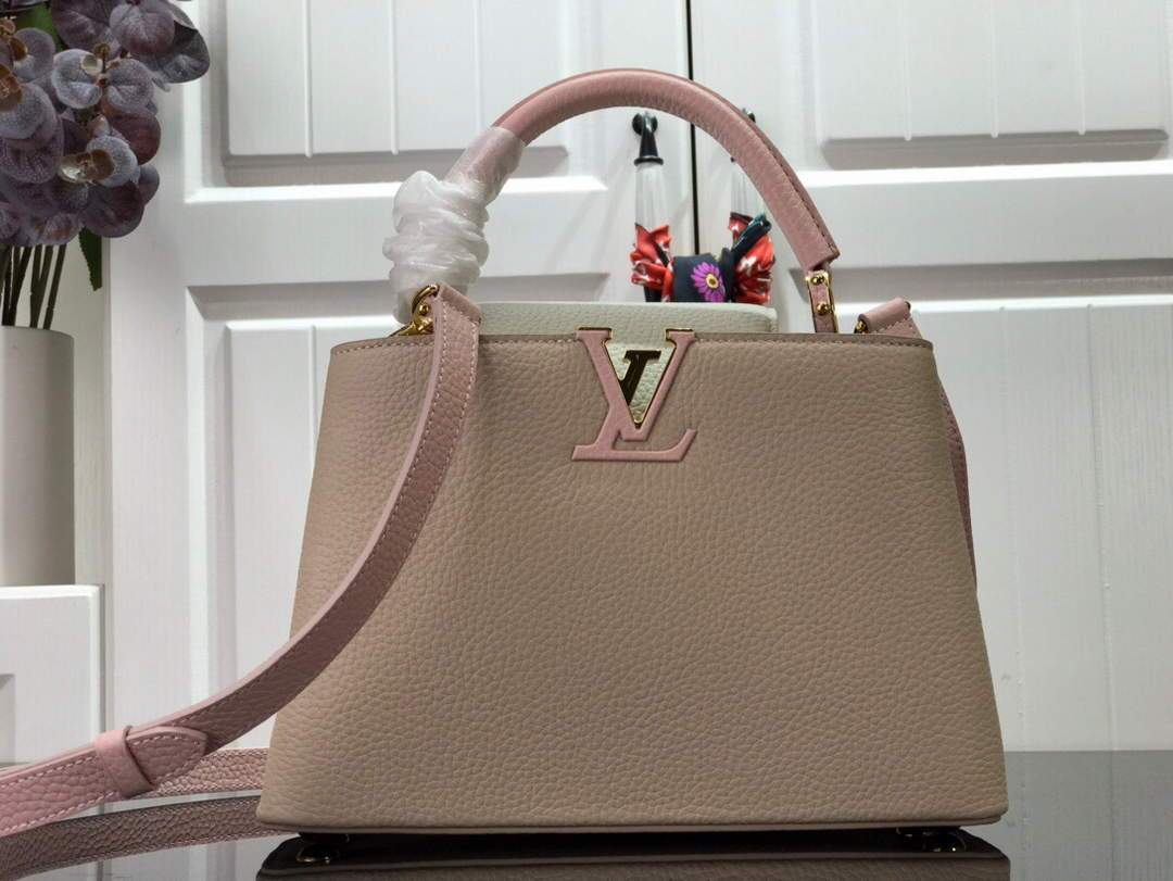 LV N98387 Louis Vuitton Capucines BB Handbag Gray Pink