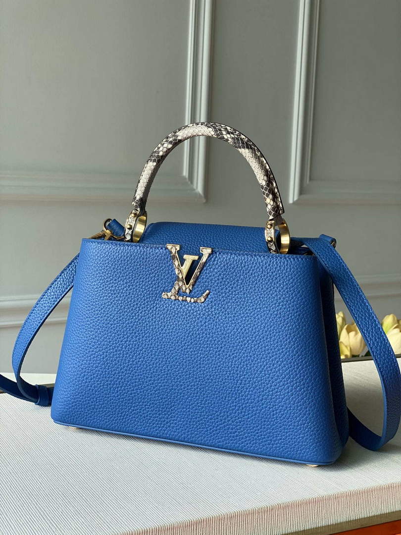 LV N98388 Louis Vuitton Capucines BB Handbag Blue - Default Title - View 1
