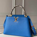 LV N98388 Louis Vuitton Capucines MM Handbag Blue - Default Title - View 1