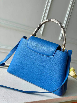 LV N98388 Louis Vuitton Capucines MM Handbag Blue - Default Title - View 2