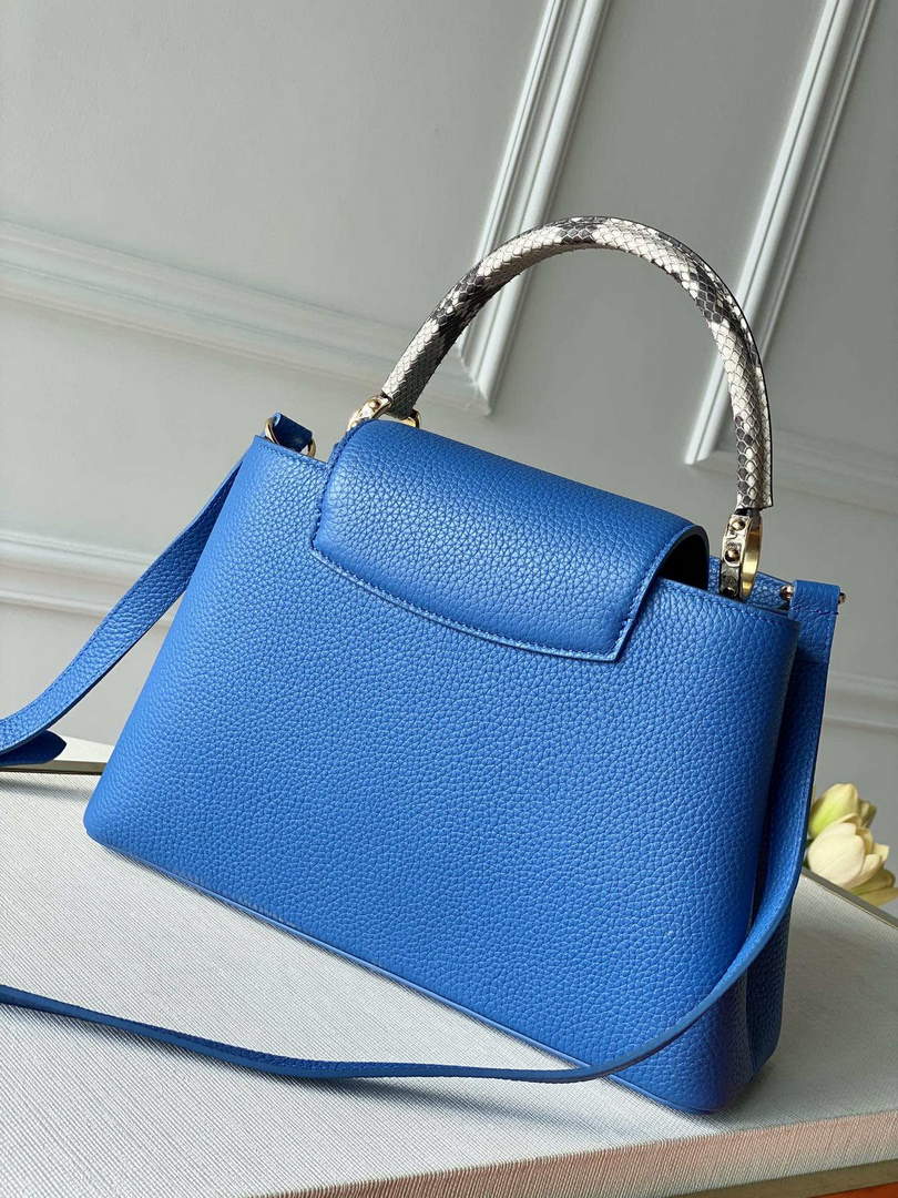 LV N98388 Louis Vuitton Capucines MM Handbag Blue - Default Title - View 2