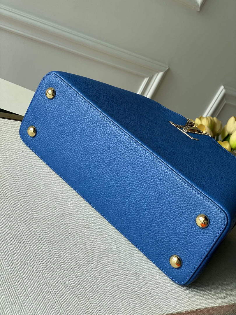 LV N98388 Louis Vuitton Capucines MM Handbag Blue - Default Title - View 4