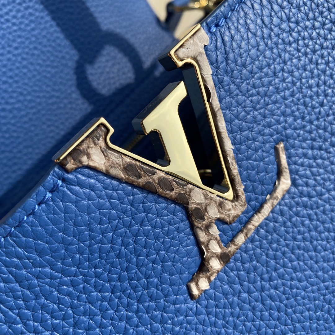 LV N98388 Louis Vuitton Capucines MM Handbag Blue - Default Title - View 5