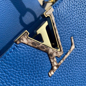 LV N98388 Louis Vuitton Capucines MM Handbag Blue - Default Title - View 5