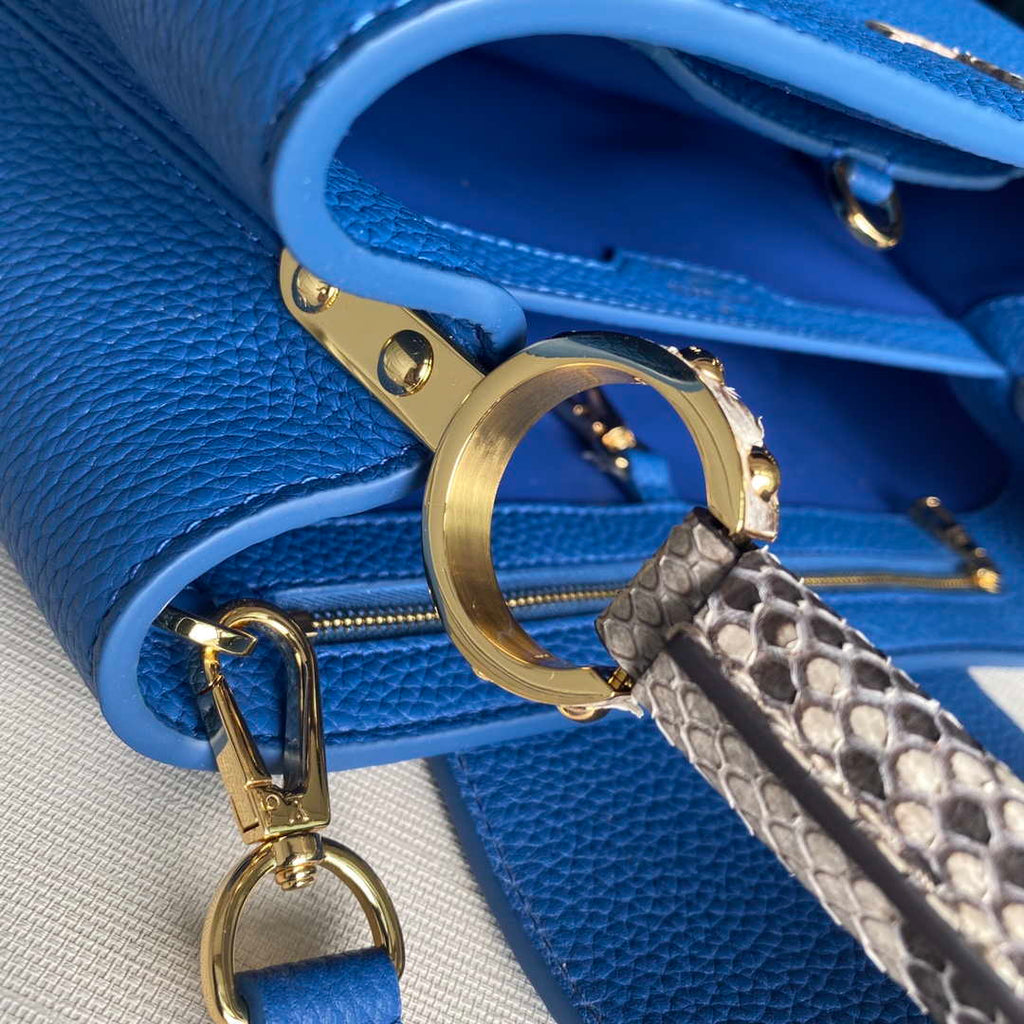 LV N98388 Louis Vuitton Capucines MM Handbag Blue