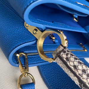 LV N98388 Louis Vuitton Capucines MM Handbag Blue - Default Title - View 7