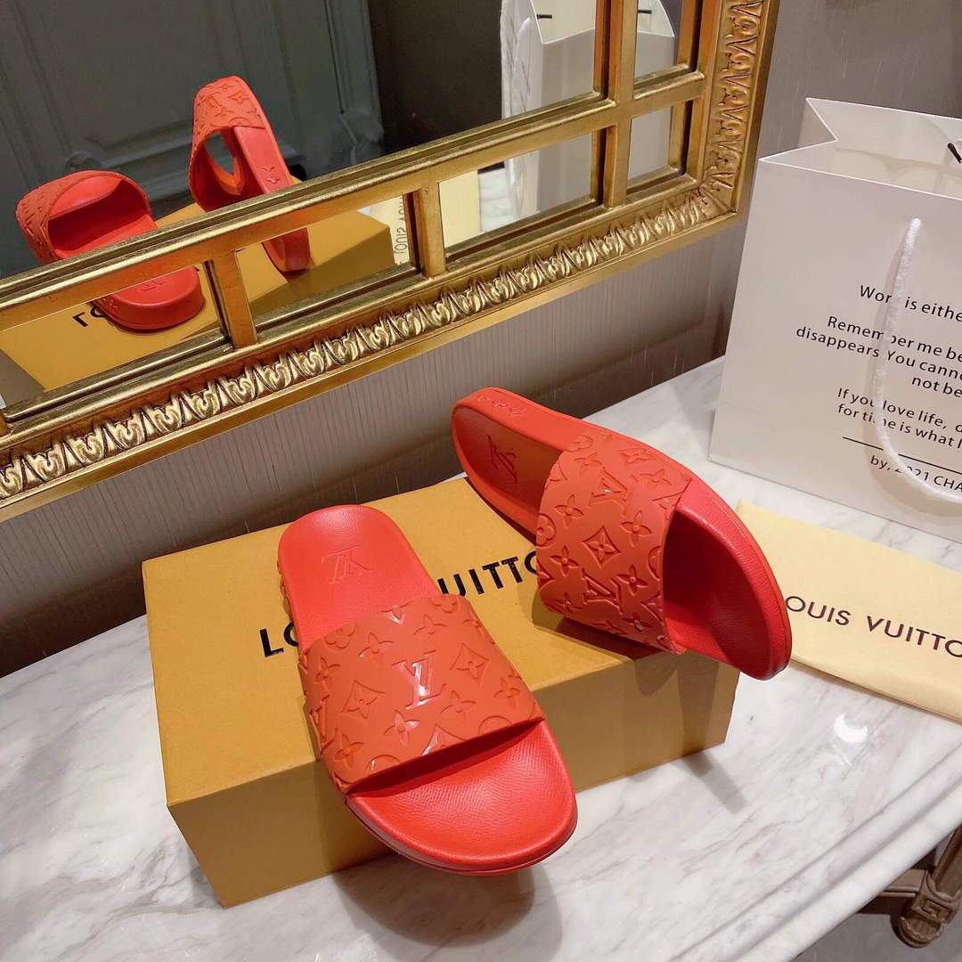 LV Sandals Designer Louis Vuitton Slippers 81119 Orange - luxibagsmall