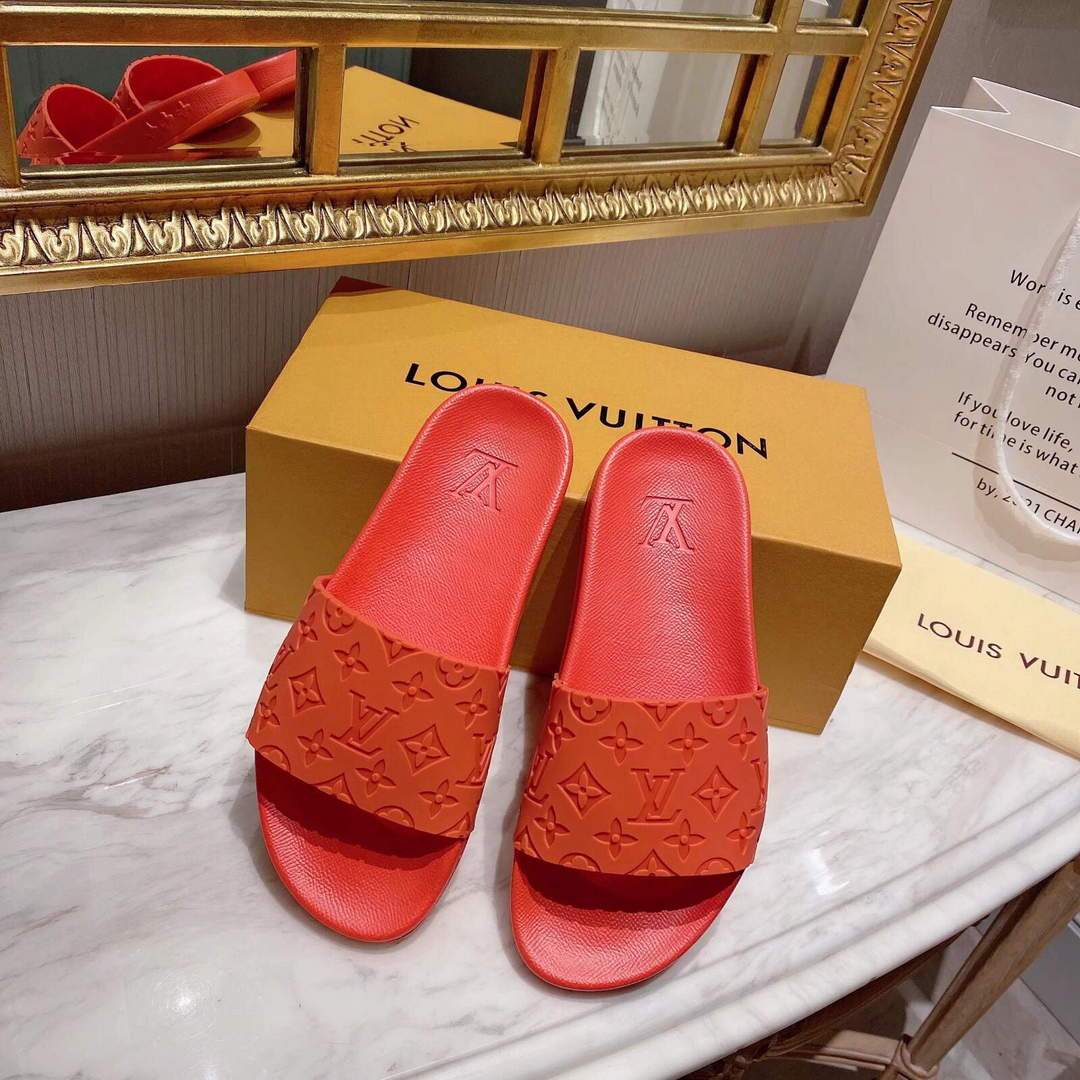 LV Sandals Designer Louis Vuitton Slippers 81119 Orange - luxibagsmall