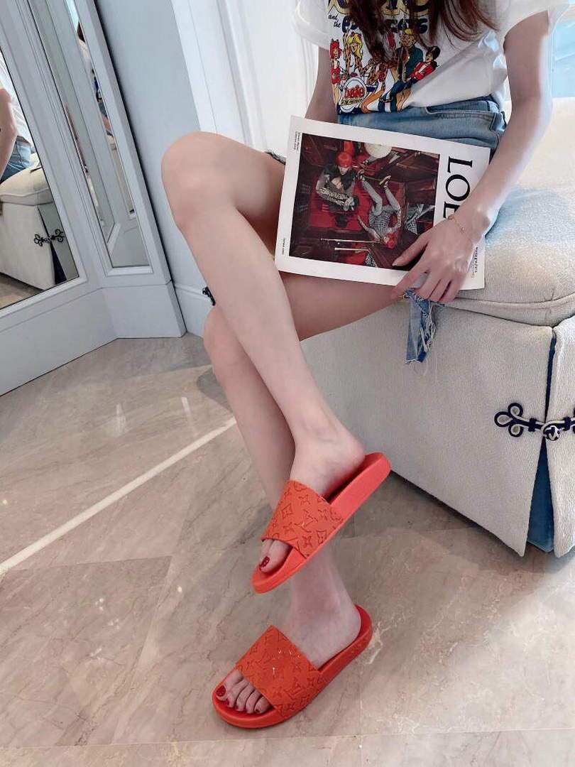 LV Sandals Designer Louis Vuitton Slippers 81119 Orange - luxibagsmall