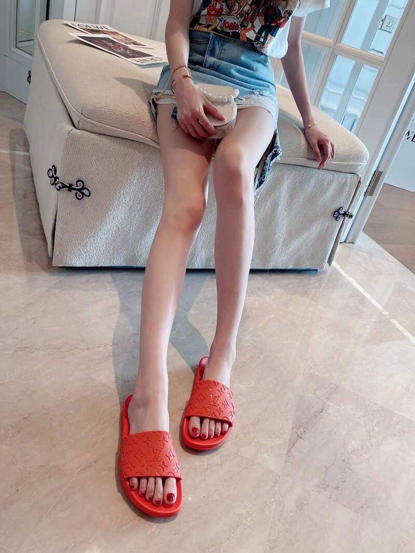 LV Sandals Designer Louis Vuitton Slippers 81119 Orange - luxibagsmall