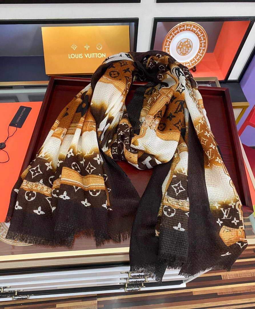 LV Scarves Louis Vuitton Monogram Shawl Scarf M60004 - luxibagsmall