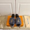 LV Slippers Designer Louis Vuitton Home Slippers 81089 Gray - luxibagsmall