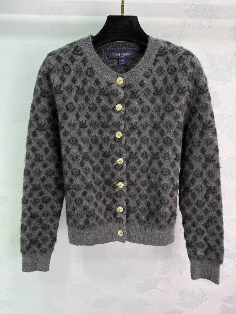 LV Women Sweaters Louis Vuitton Knitted crew neck cardigan L36032