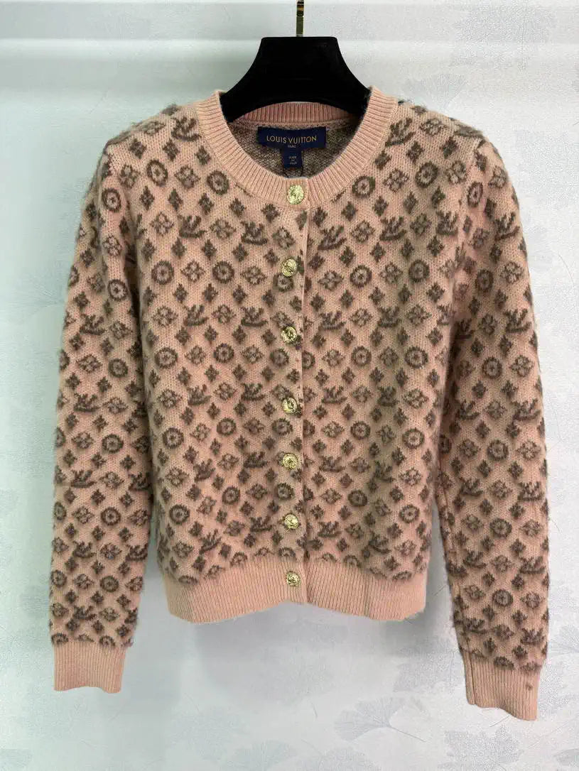LV Women Sweaters Louis Vuitton Knitted crew neck cardigan L36032