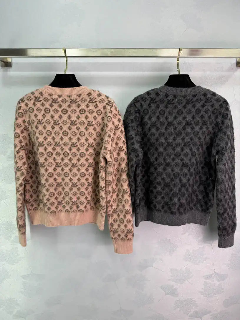 LV Women Sweaters Louis Vuitton Knitted crew neck cardigan L36032