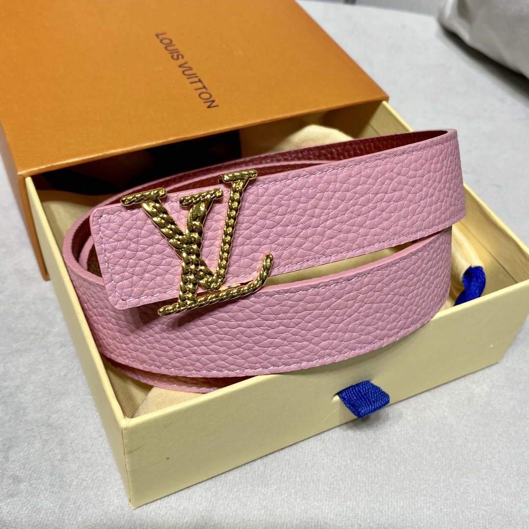LV Women's Belts Collection Louis Vuitton Initials 30MM Belt Monogram 19004 - luxibagsmall