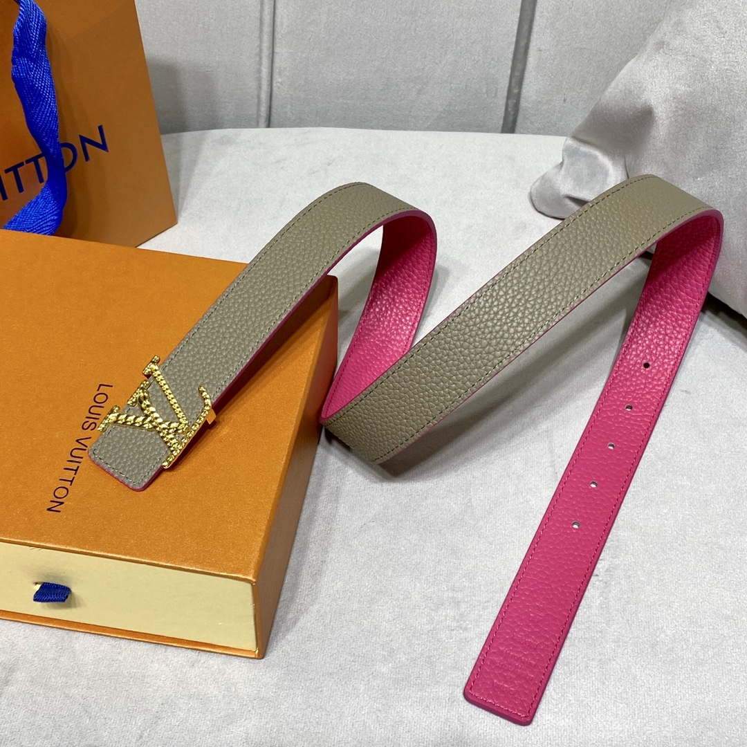 LV Women's Belts Collection Louis Vuitton Initials 30MM Belt Monogram 19004 - luxibagsmall