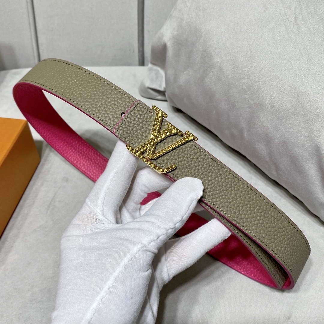 LV Women's Belts Collection Louis Vuitton Initials 30MM Belt Monogram 19004 - luxibagsmall