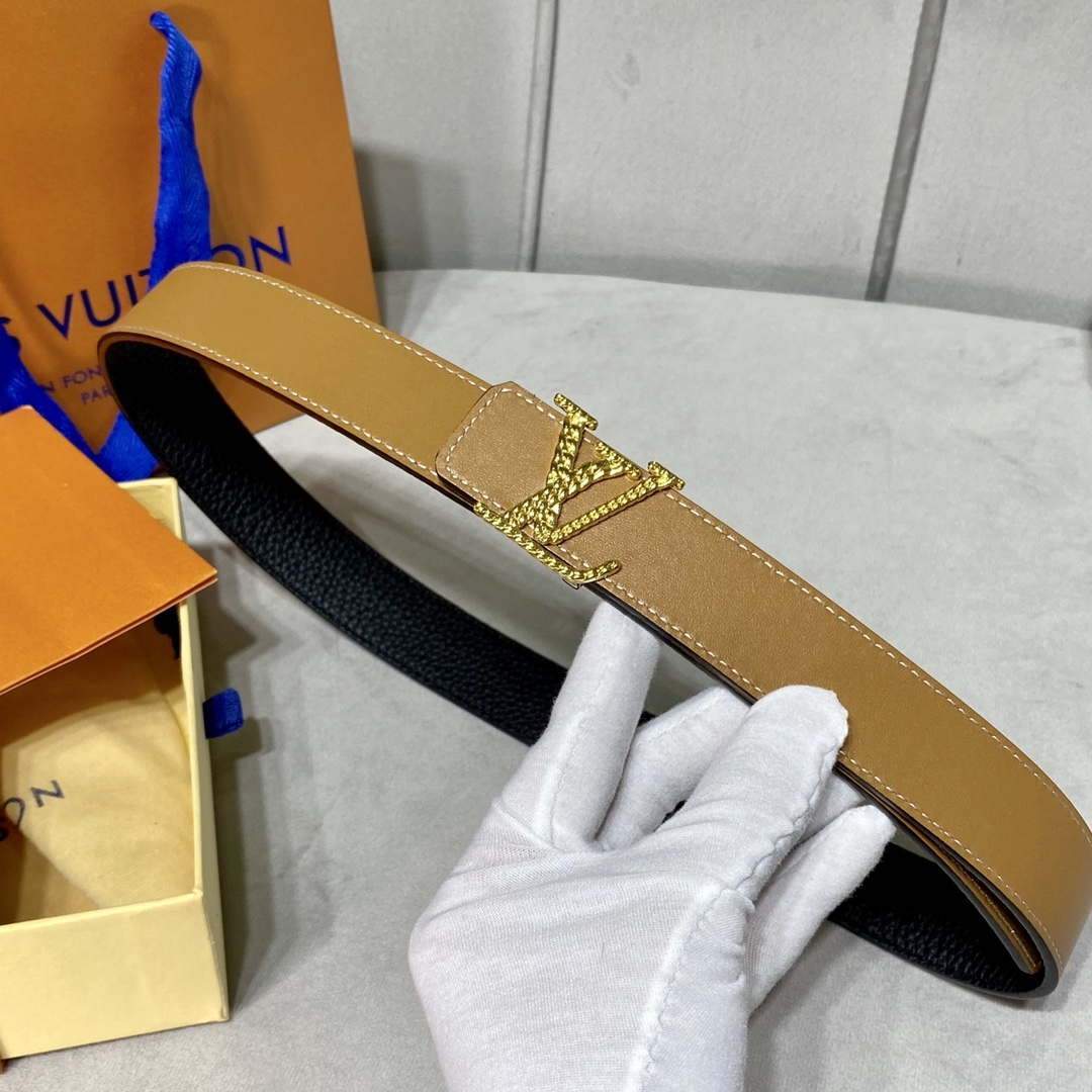LV Women's Belts Collection Louis Vuitton Initials 30MM Belt Monogram 19004 - luxibagsmall