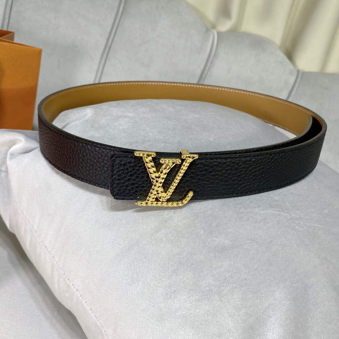 LV Women's Belts Collection Louis Vuitton Initials 30MM Belt Monogram 19004 - luxibagsmall