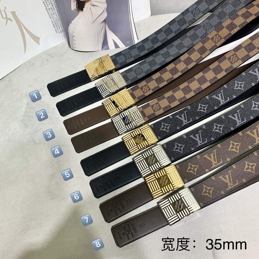 LV Women's Men's Belts Collection Louis Vuitton Initials 35MM Belt 19061