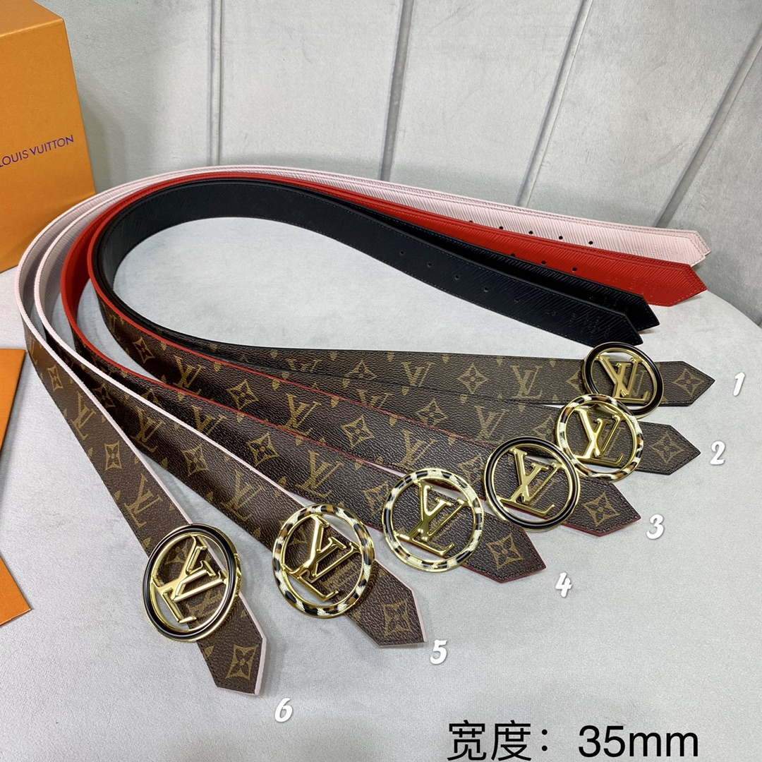 LV Women's Men's Belts Collection Louis Vuitton Initials 34MM Belt 19062