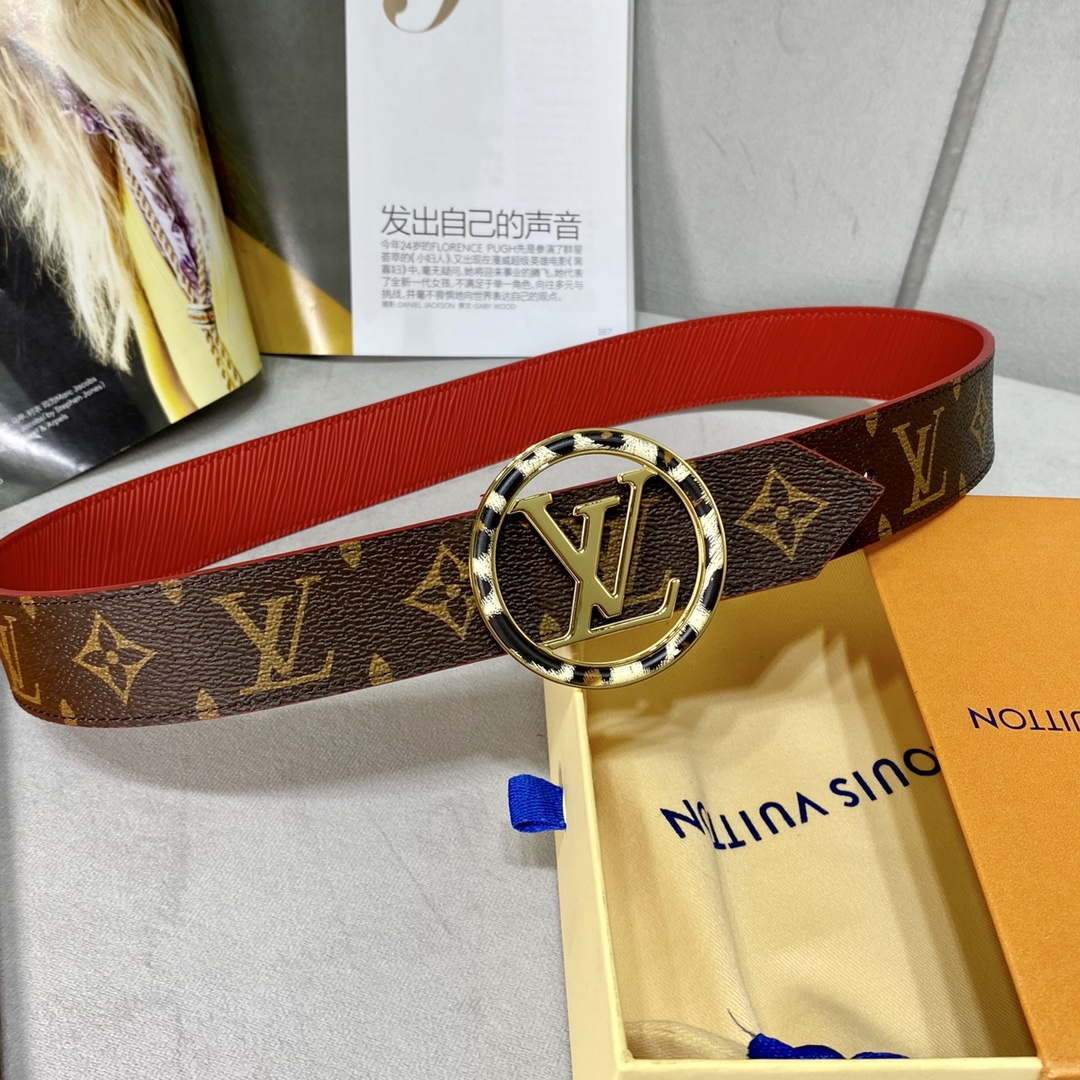 LV Women's Men's Belts Collection Louis Vuitton Initials 34MM Belt 19062