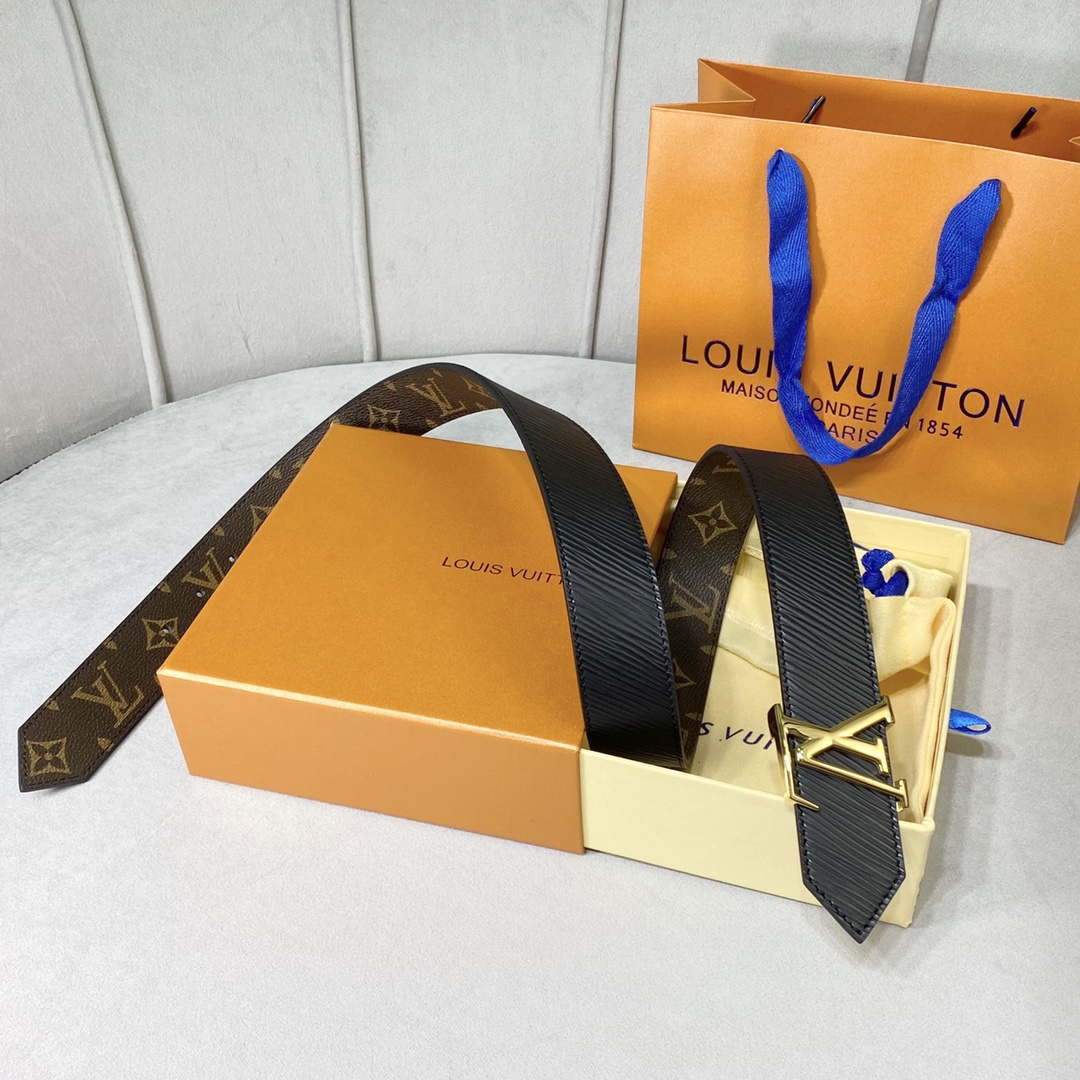 LV Women's Men's Belts Collection Louis Vuitton Initials 35MM Belt 19061