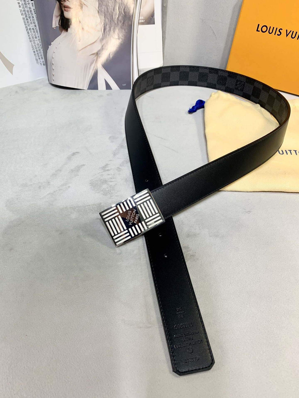LV Women's Men's Belts Collection Louis Vuitton Initials 35MM Belt 19061