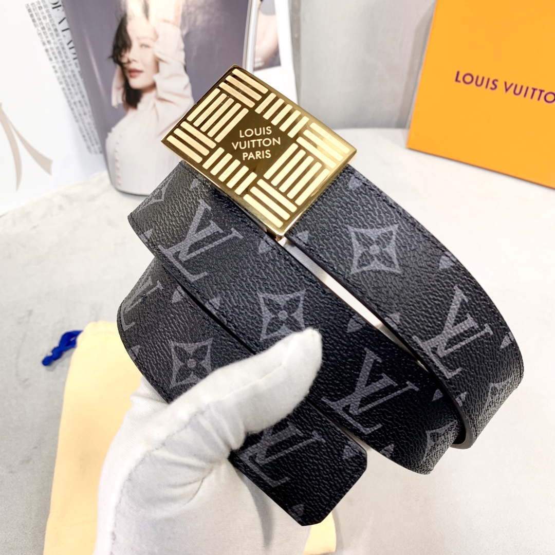 LV Women's Men's Belts Collection Louis Vuitton Initials 35MM Belt 19061