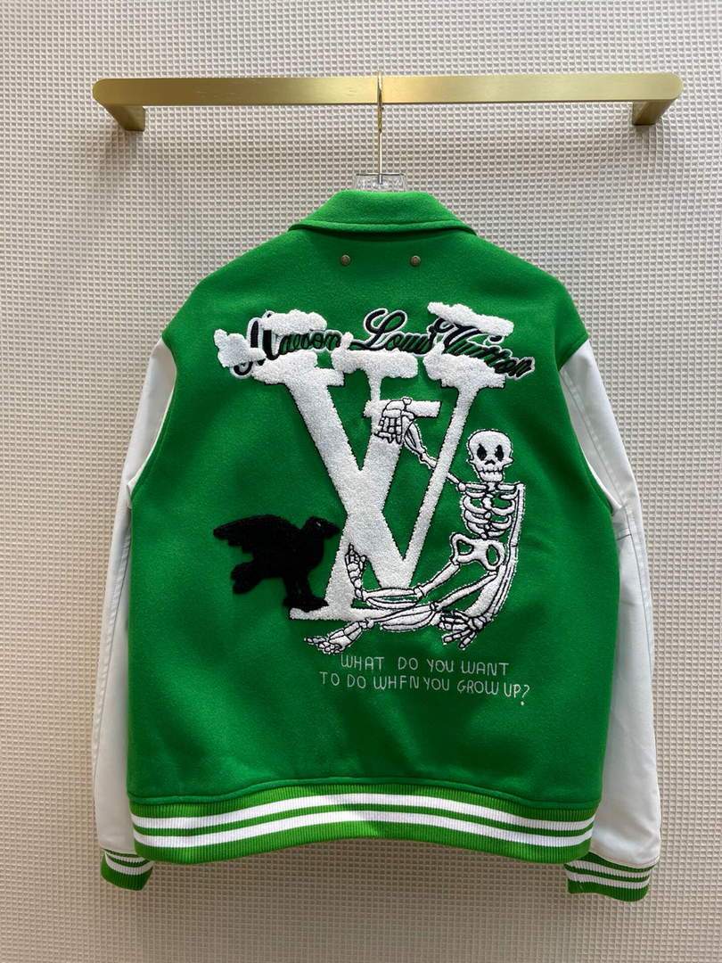 LV Women's Clothing Designer Louis Vuitton Alphabet Baseball Jacket 88010