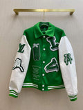 LV Women's Clothing Designer Louis Vuitton Alphabet Baseball Jacket 88010