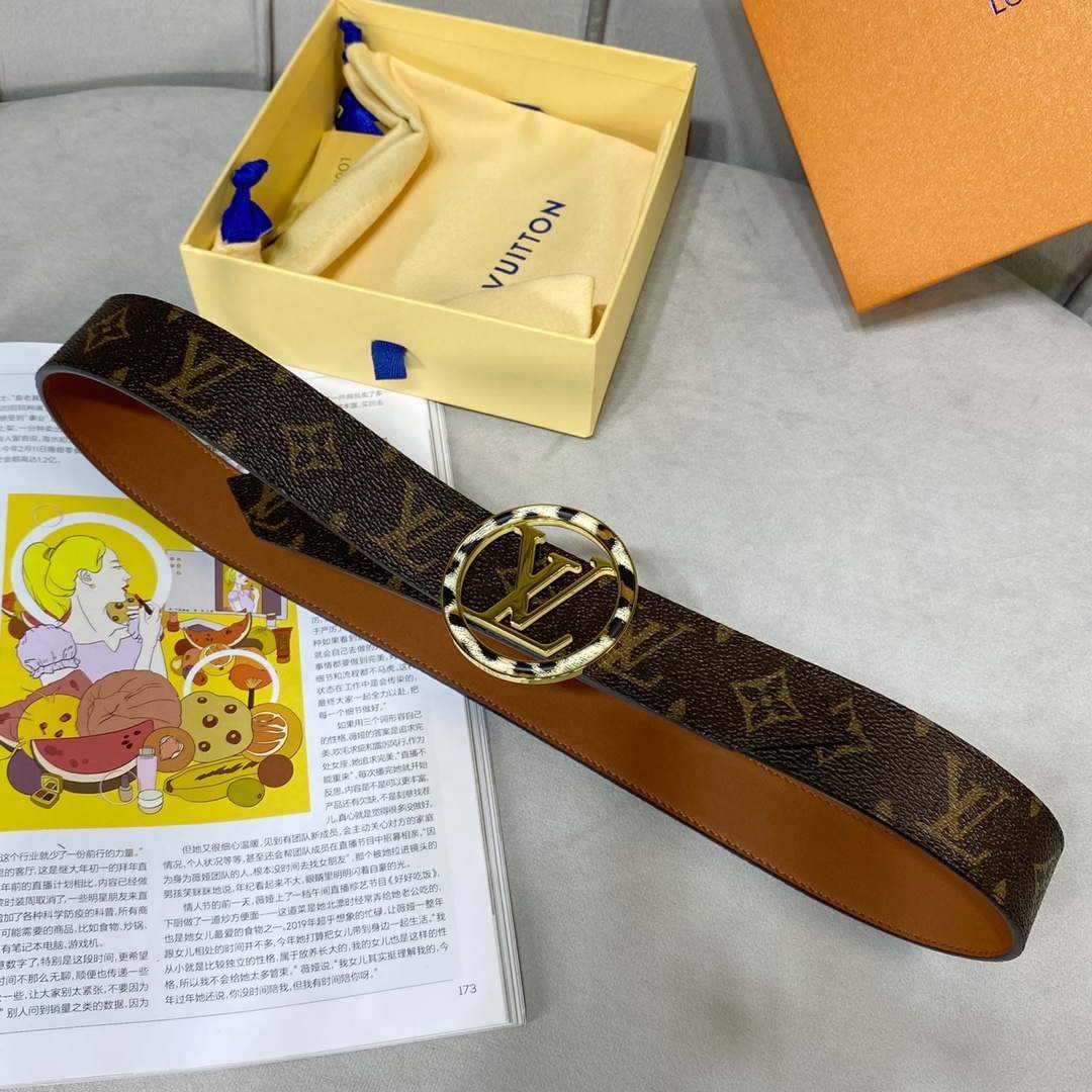 LV Women's Men's Belts Collection Louis Vuitton Initials 34MM Belt 19064