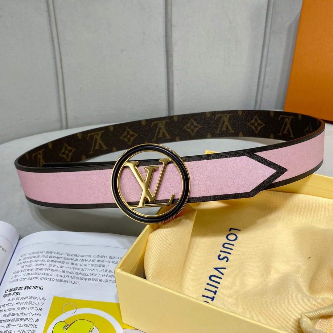 LV Women's Men's Belts Collection Louis Vuitton Initials 34MM Belt 19064