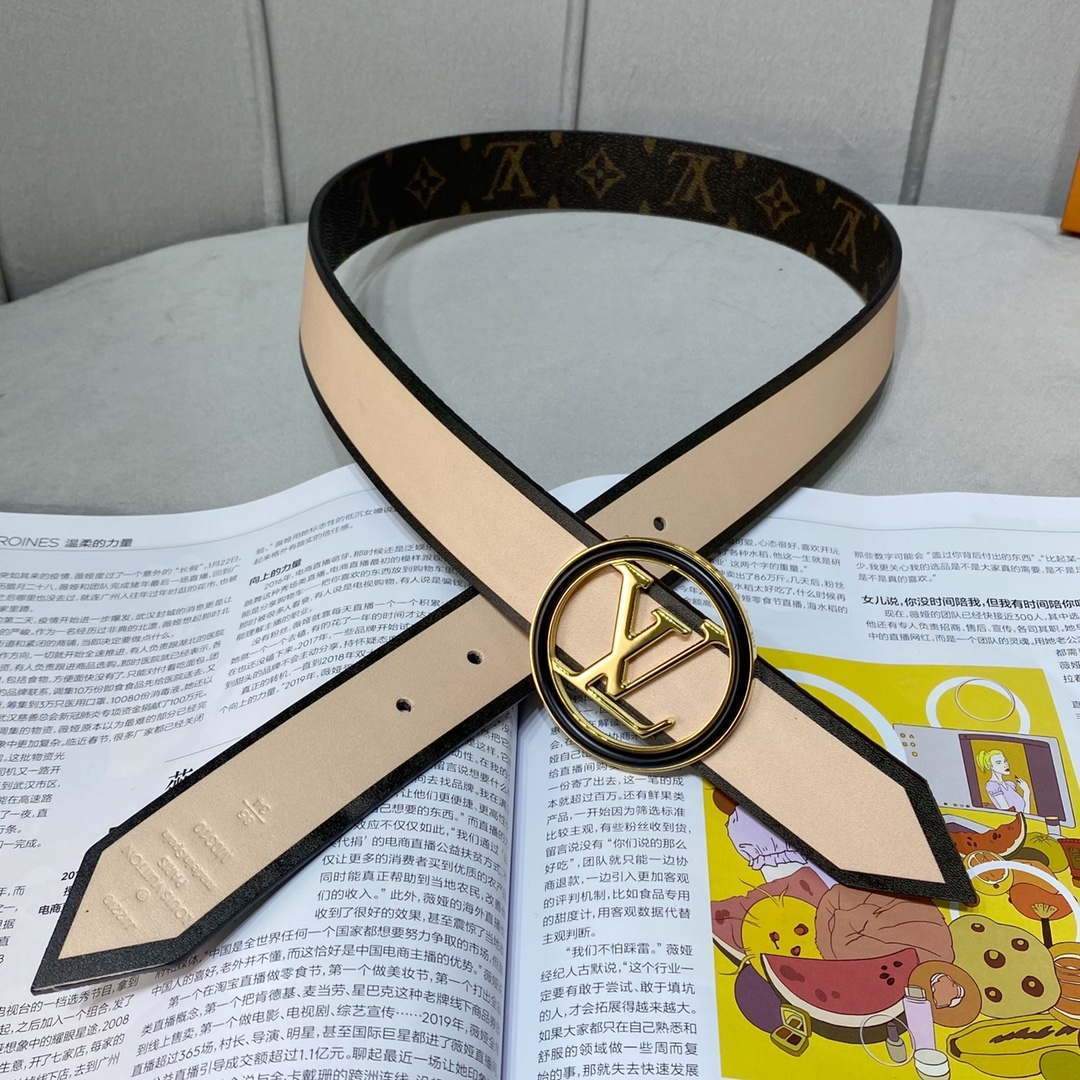 LV Women's Men's Belts Collection Louis Vuitton Initials 34MM Belt 19064