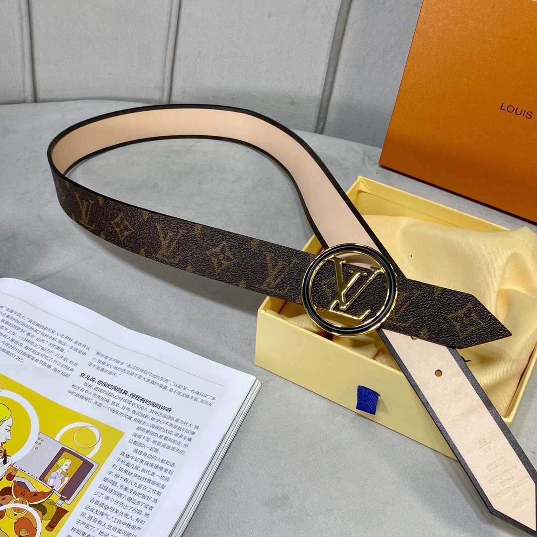 LV Women's Men's Belts Collection Louis Vuitton Initials 34MM Belt 19064