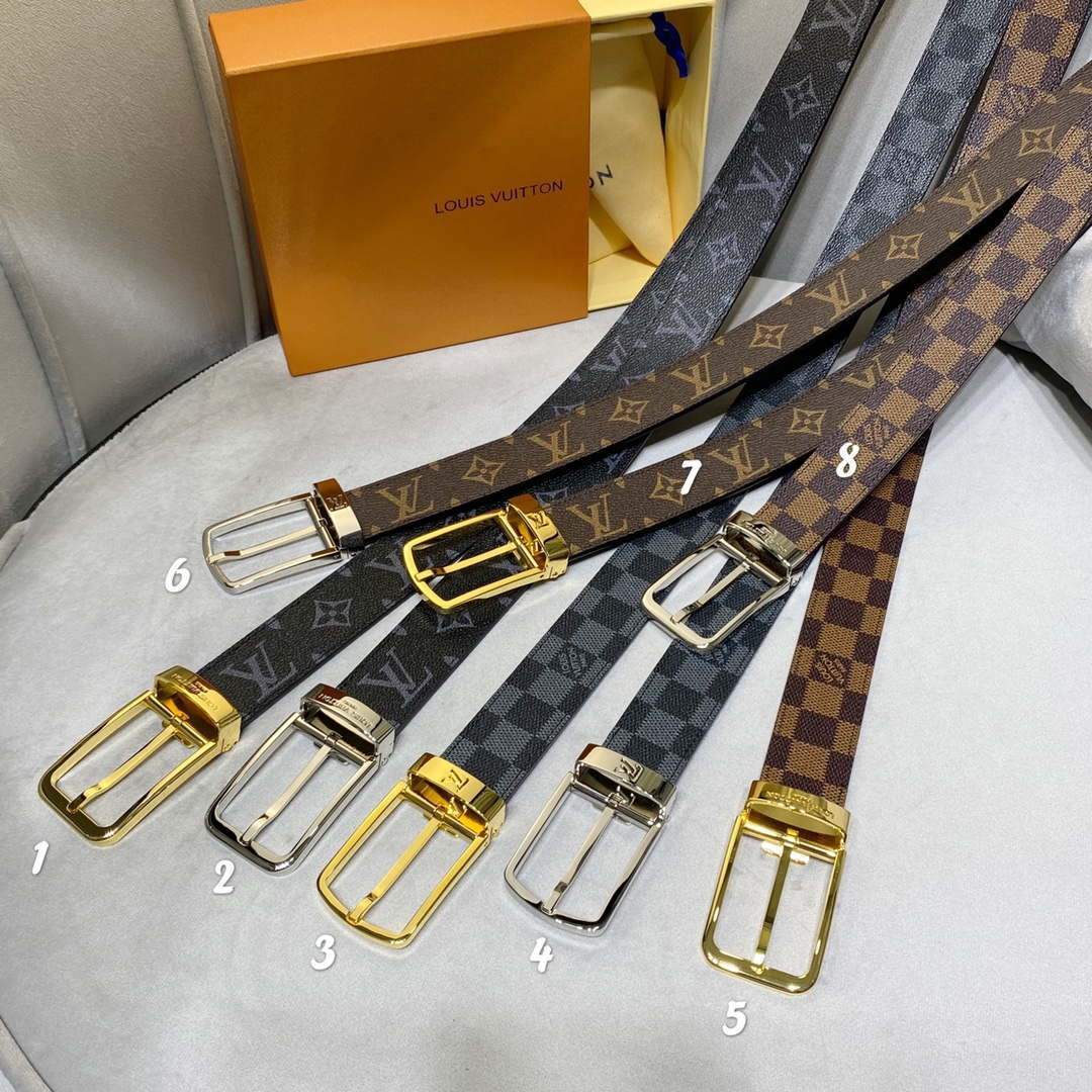 LV Women's Men's Belts Collection Louis Vuitton Initials 34MM Belt 19065