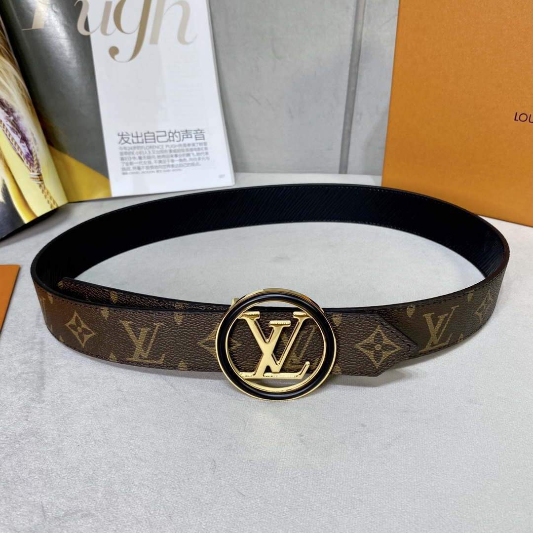 LV Women's Men's Belts Collection Louis Vuitton Initials 34MM Belt 19069