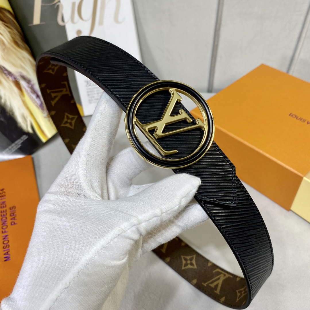 LV Women's Men's Belts Collection Louis Vuitton Initials 34MM Belt 19069