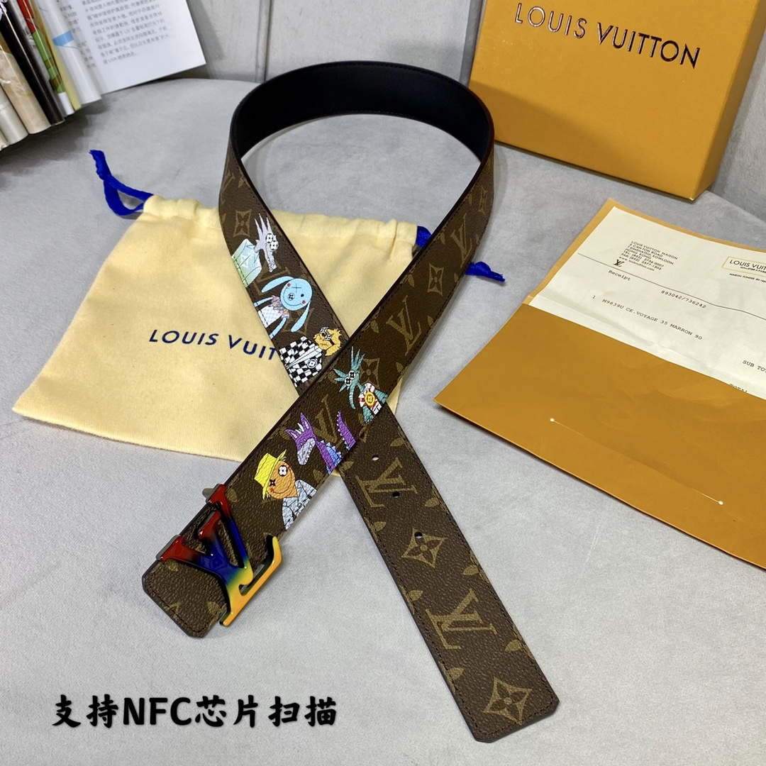 LV Women's Men's Belts Collection Louis Vuitton Initials 40MM Belt 19066