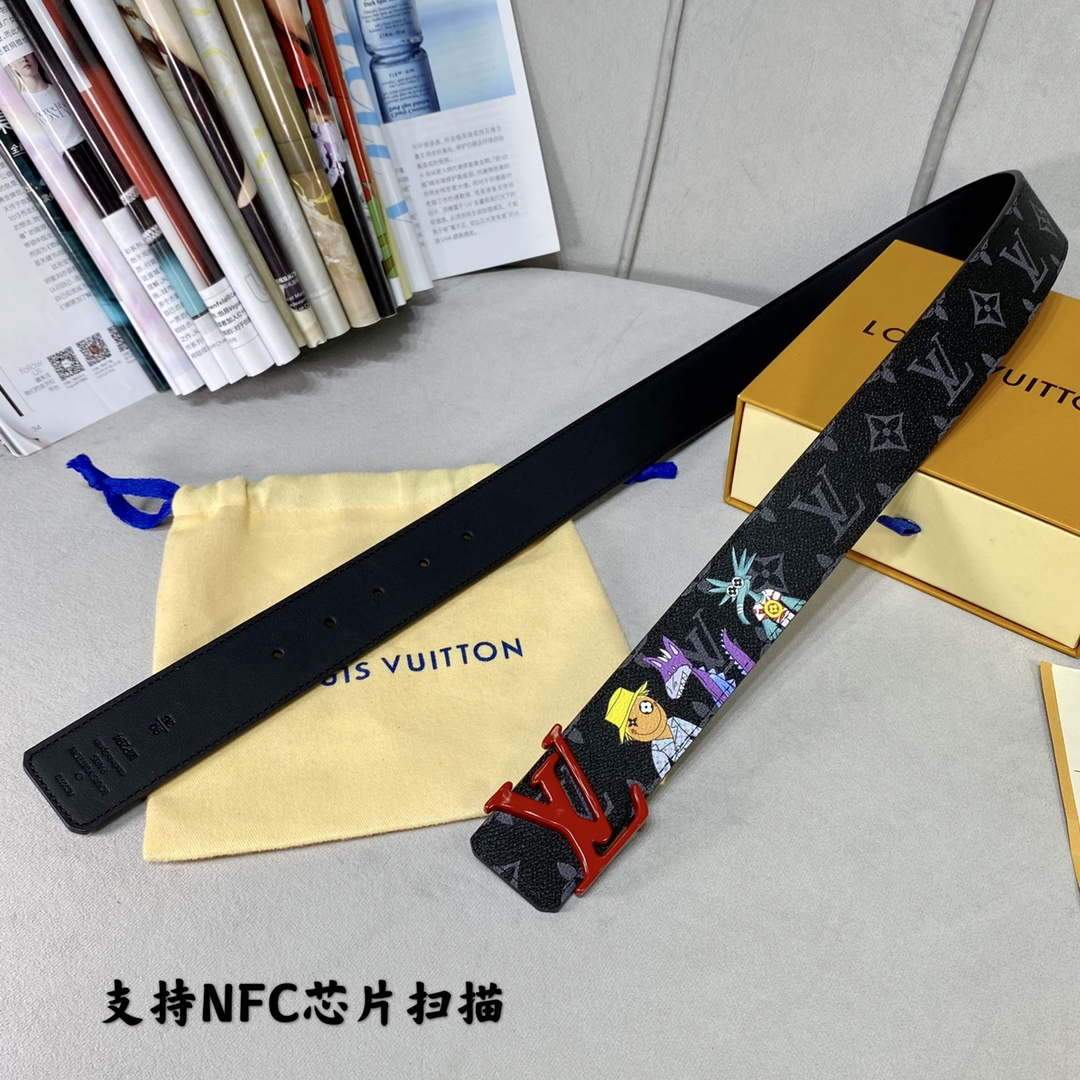 LV Women's Men's Belts Collection Louis Vuitton Initials 40MM Belt 19066