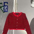 LV Women's Sweaters Louis Vuitton Cashmere Cardigans L36026 - Red & Black / S - View 1